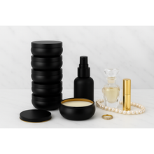 Load image into Gallery viewer, BeTABU365 flameless wickless candle in a black tin, displayed as a 4 oz soy wax candle designed for use with an electric candle warmer.